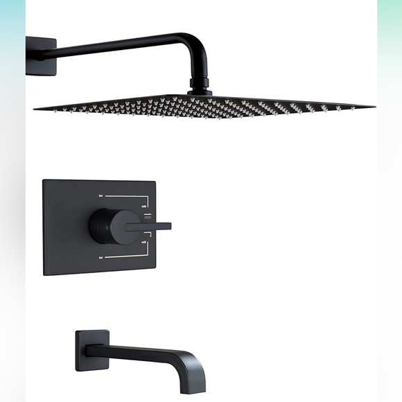 Bath Matte Black Shower Fixtures Black Shower Faucet Set With 12 Inch